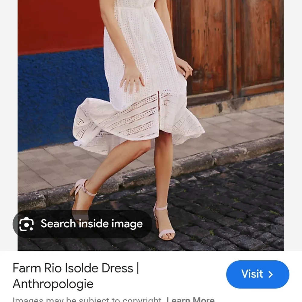 FARM Rio White Eyelet Midi Dress with Ruffle Hem - Picture 4 of 9